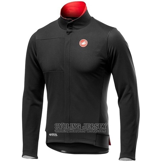 2019 Cycling Jersey Castelli De Black Red Long Sleeve And Bib Tight